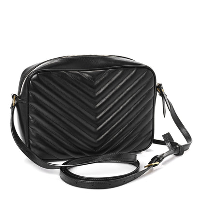Saint Laurent Calfskin Matelasse Monogram Lou Camera Bag Black 3 of 9