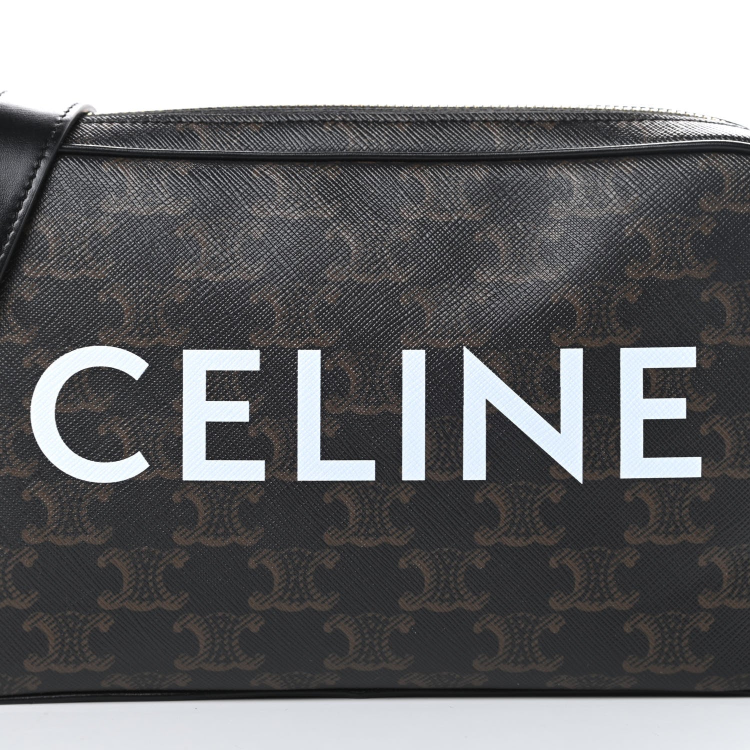 Celine Triomphe Canvas Medium Messenger Bag Black 8 of 10