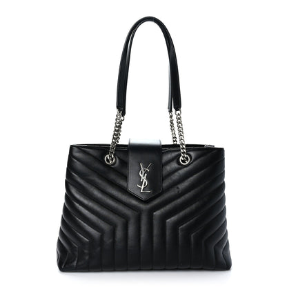 Saint Laurent Calfskin Y Quilted Monogram Large Loulou Shopper Black 1 of 10