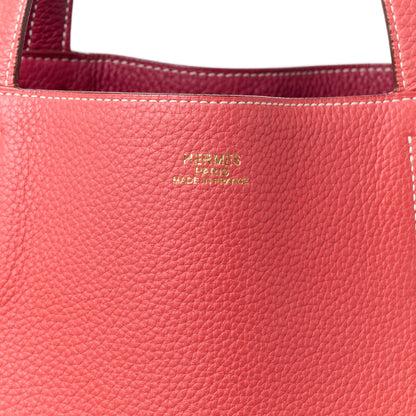Hermes Taurillon Clemence Double Sens 36 Reversible Tote Rubis Bougainvillea 10 of 15