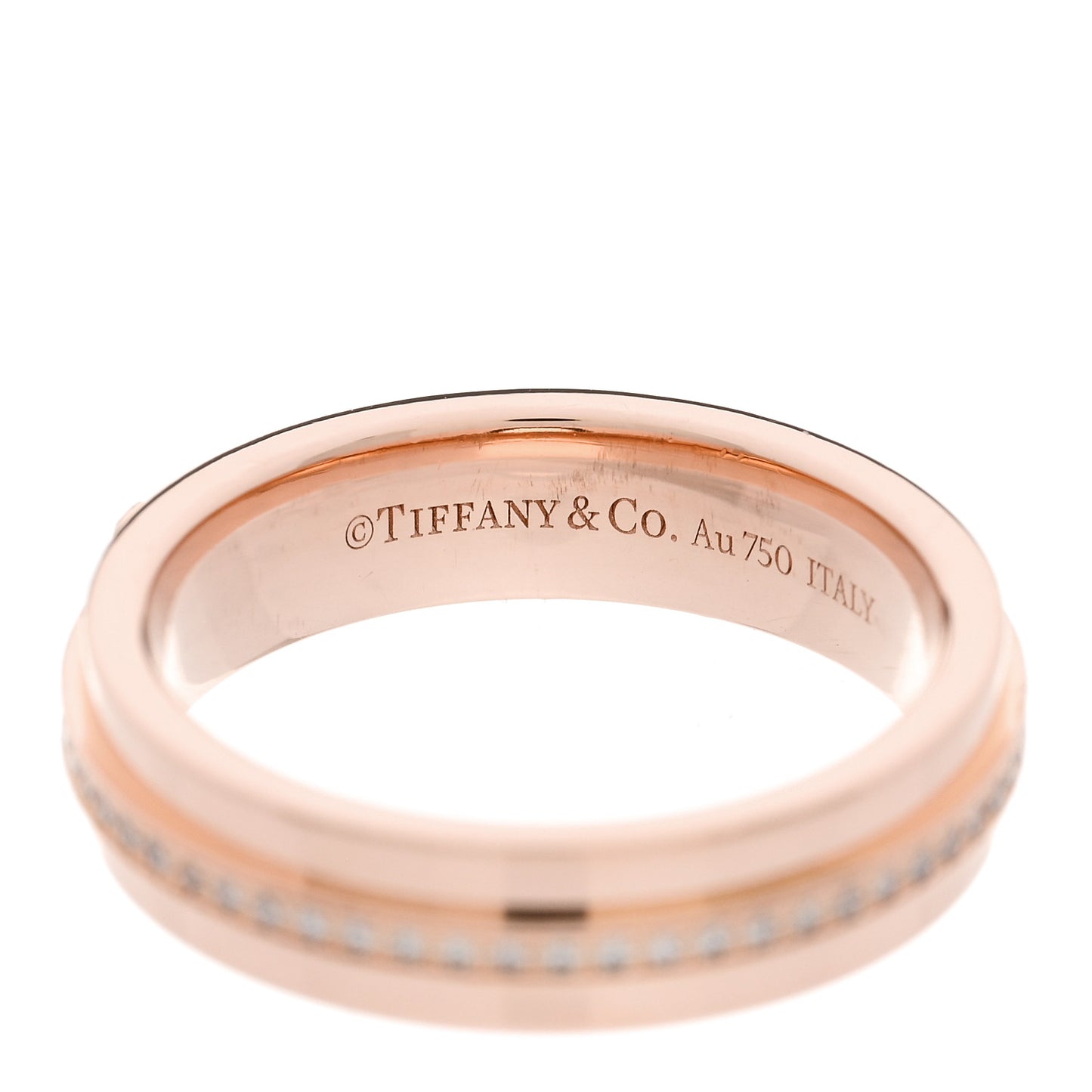18K Rose Gold Diamond Narrow T Two Ring 48 4.5