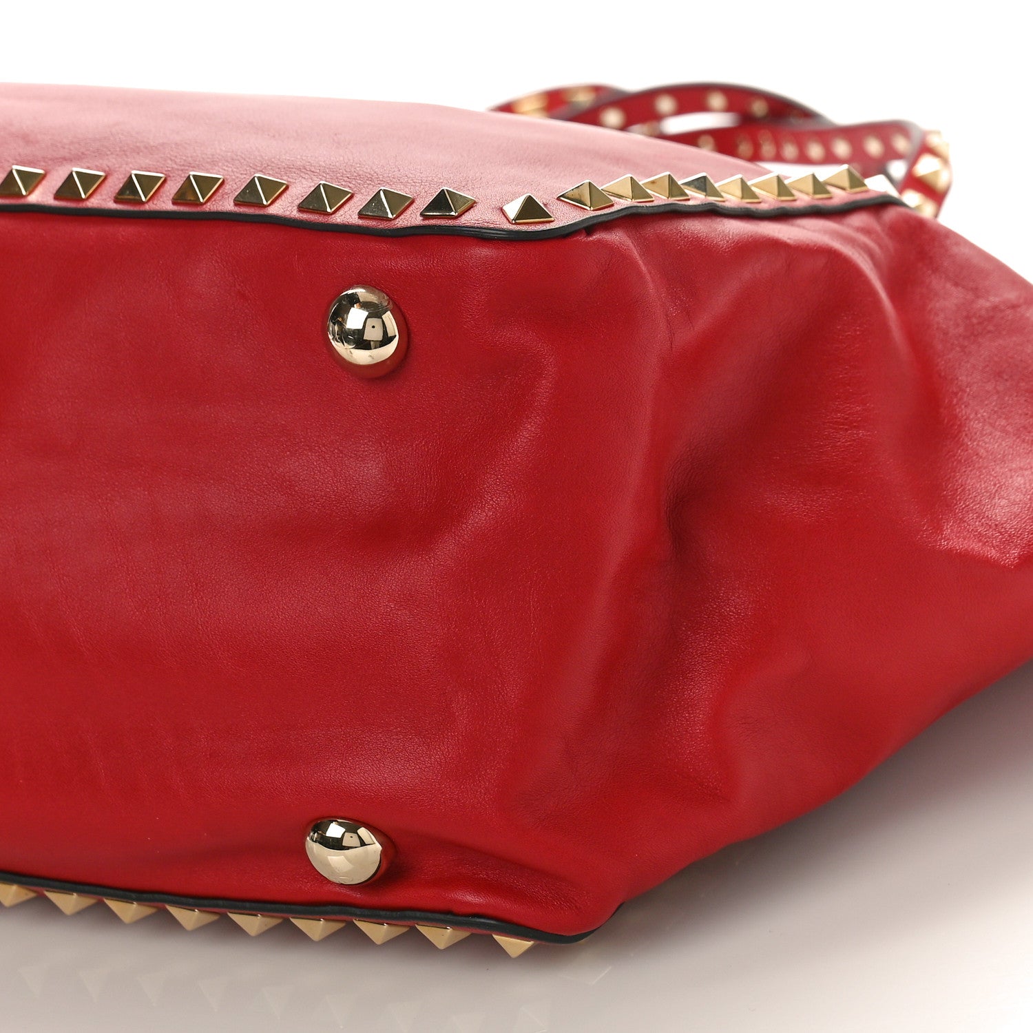 Valentino Garavani Vitello Medium Rockstud Tote Rosso Valentino 8 of 8