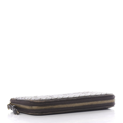 Bottega Veneta Nappa Intrecciato Zip Around Wallet Ebano 4 of 12
