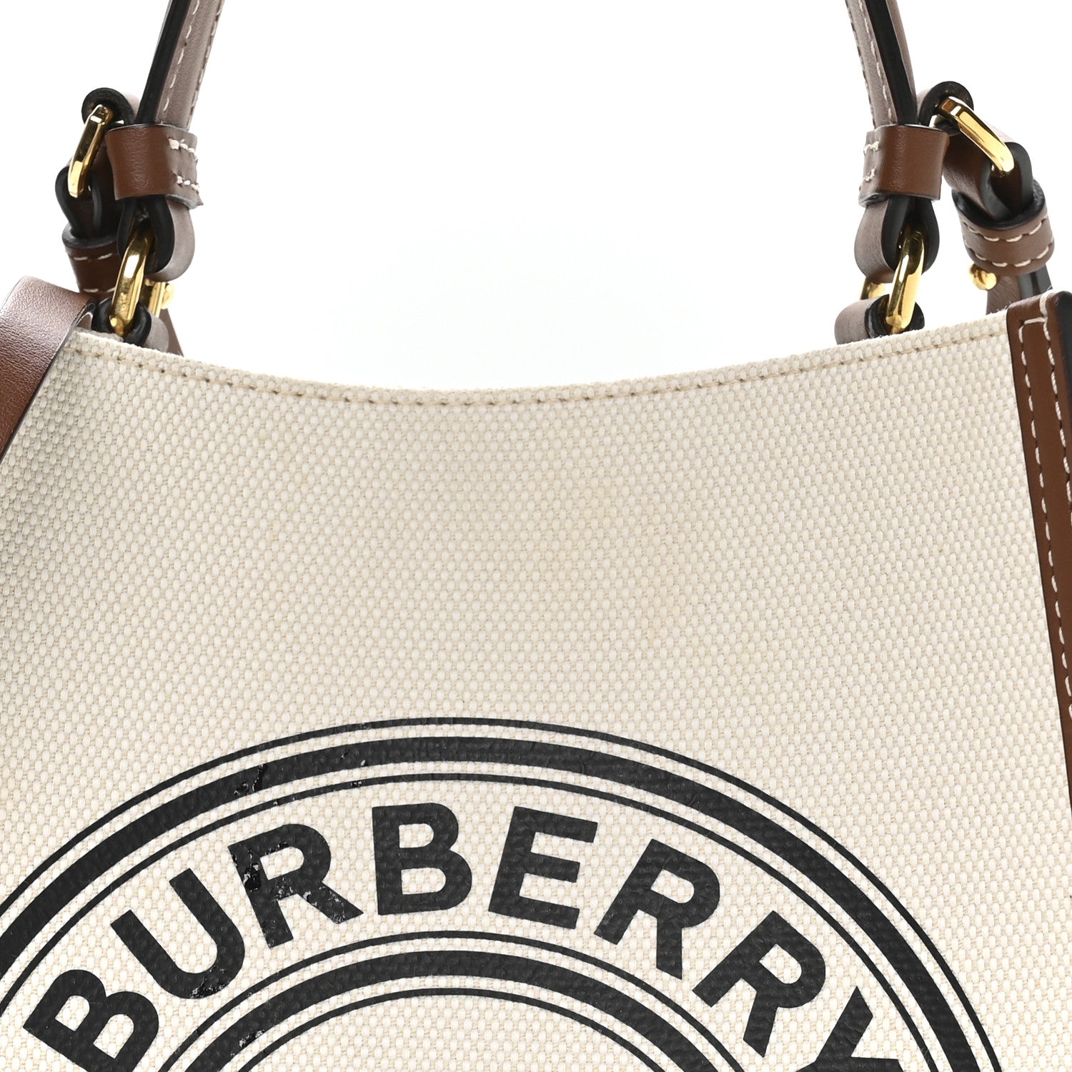 Burberry Canvas Cotton Small Peggy Bucket Bag Natural Gold 15 of 19