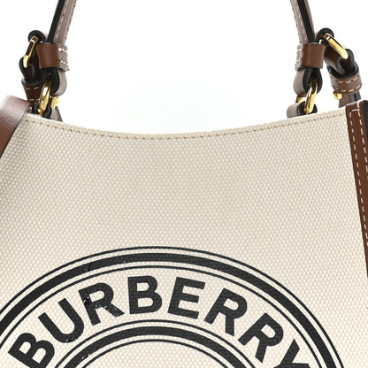 Burberry Canvas Cotton Small Peggy Bucket Bag Natural Gold 15 of 19