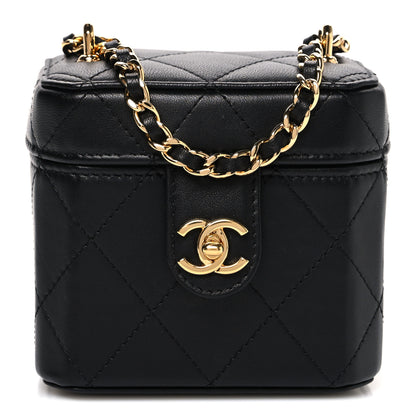 Chanel Lambskin Quilted Vanity Clutch With Chain Black 1 of 9
