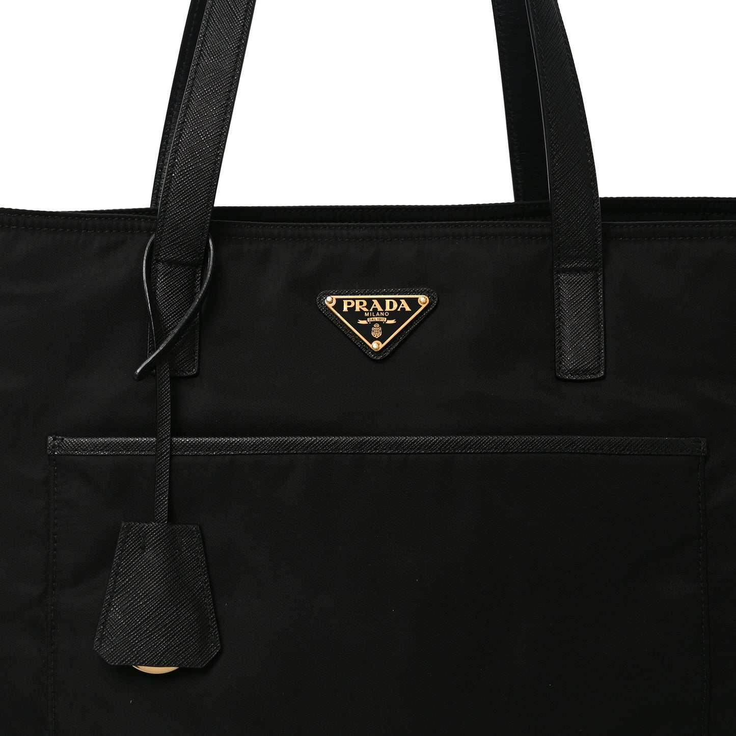 Re-Nylon Saffiano Triangle Re-Edition 1978 Medium Tote Black