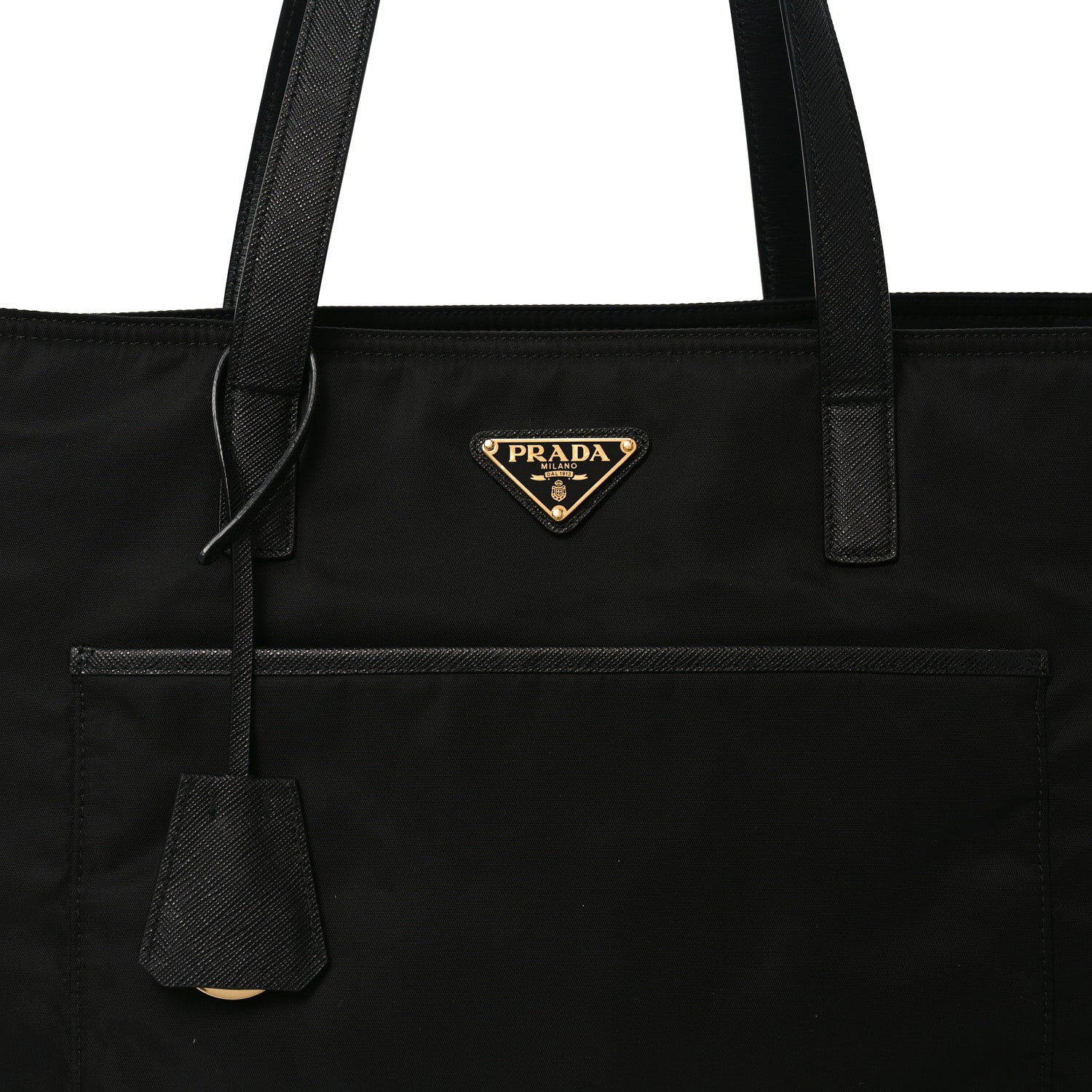 Prada Re-Nylon Saffiano Triangle Re-Edition 1978 Medium Tote Black 7 of 9