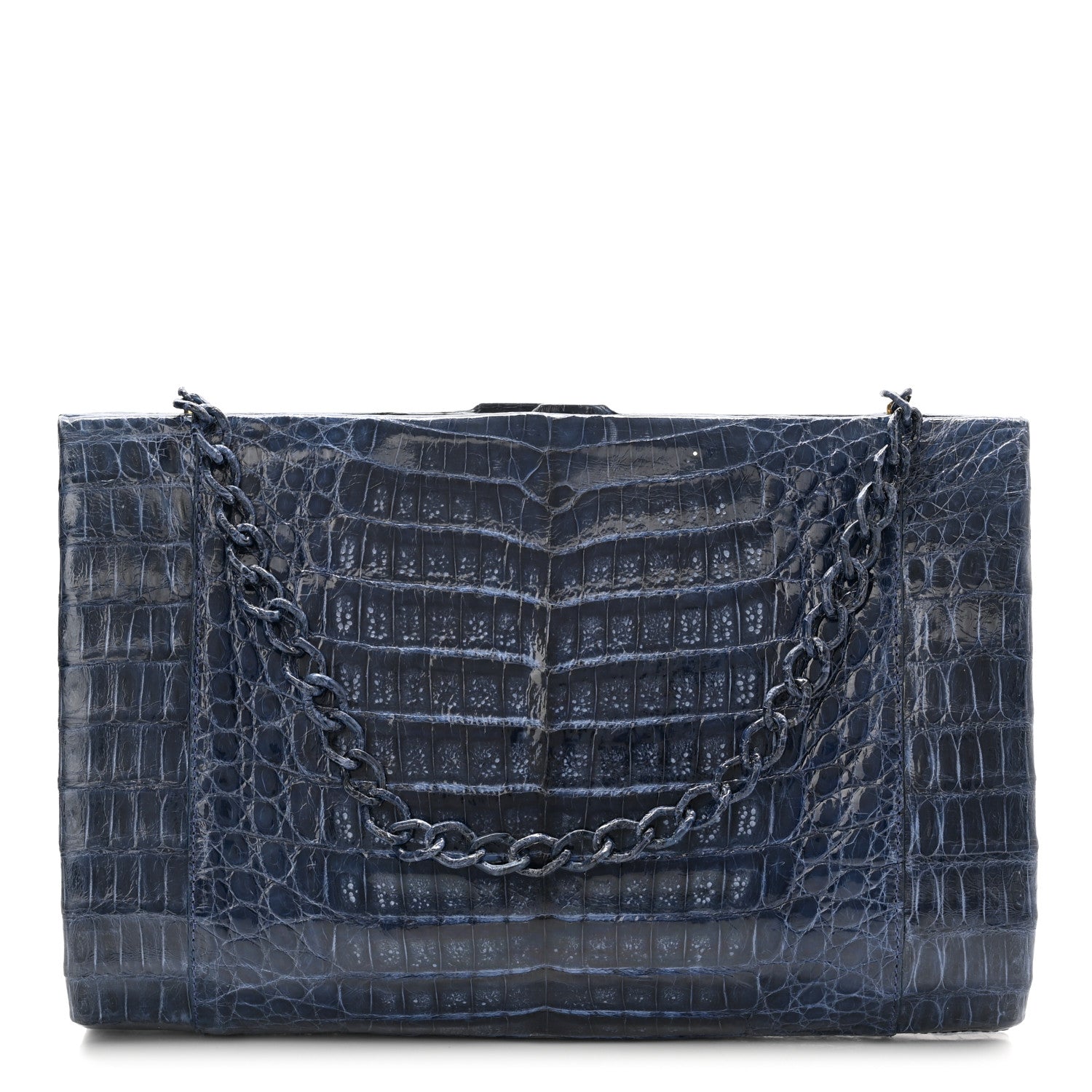 Nancy Gonzalez Crocodile Clutch Blue 1 of 9