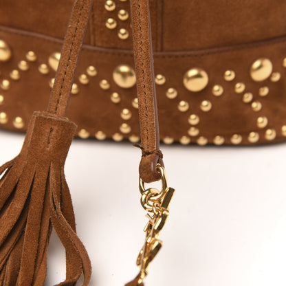 Saint Laurent Suede Small Y Studs Bucket Bag Light Ocre 10 of 11
