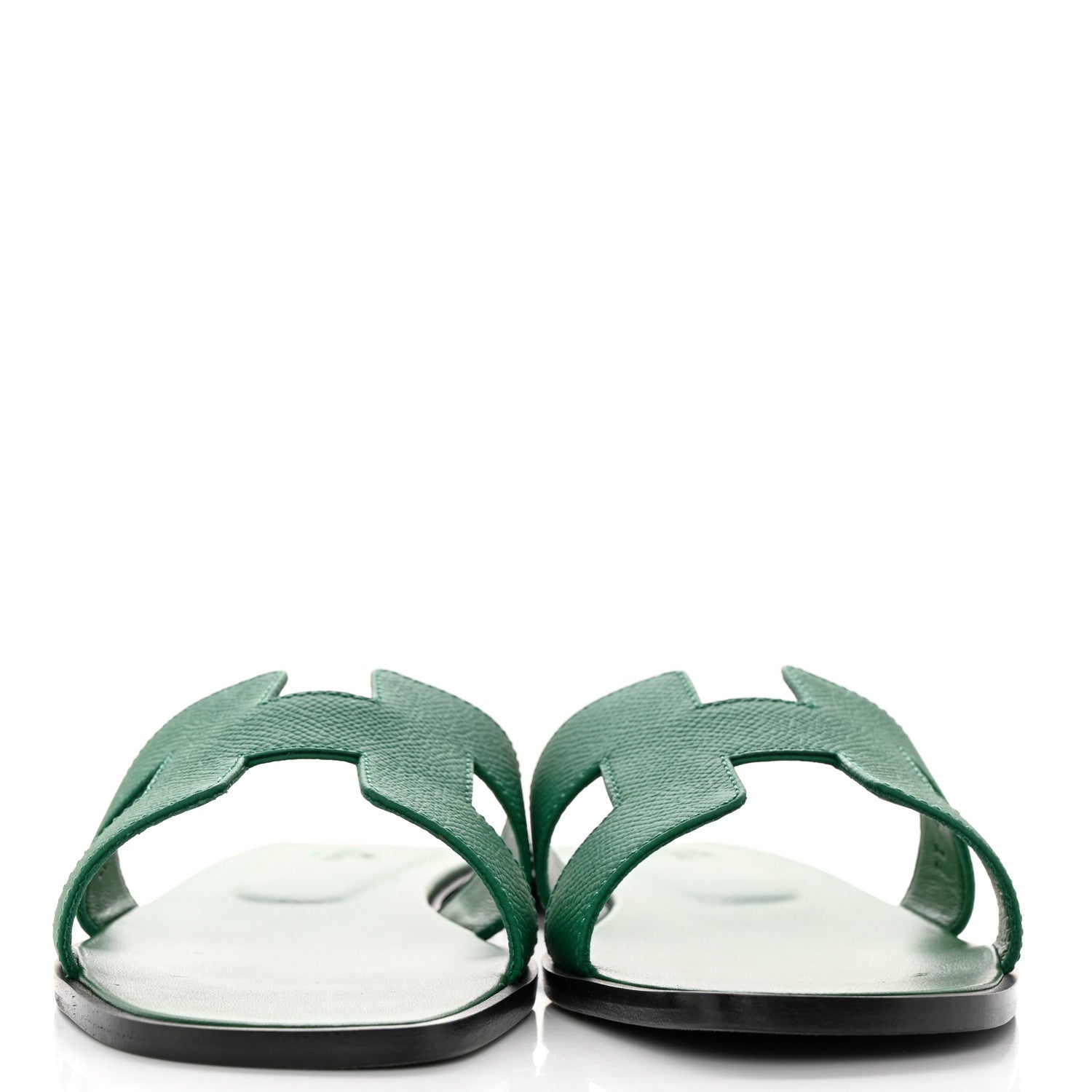 Hermes Epsom Oran Sandals 39.5 Vert Emeraude 2 of 9
