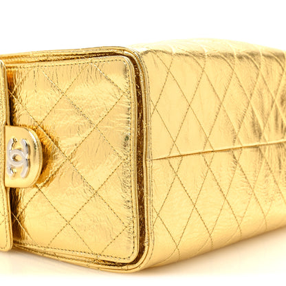Chanel Metallic Aged Calfskin Quilted Small Chanel 25 Handbag Gold 9 of 15