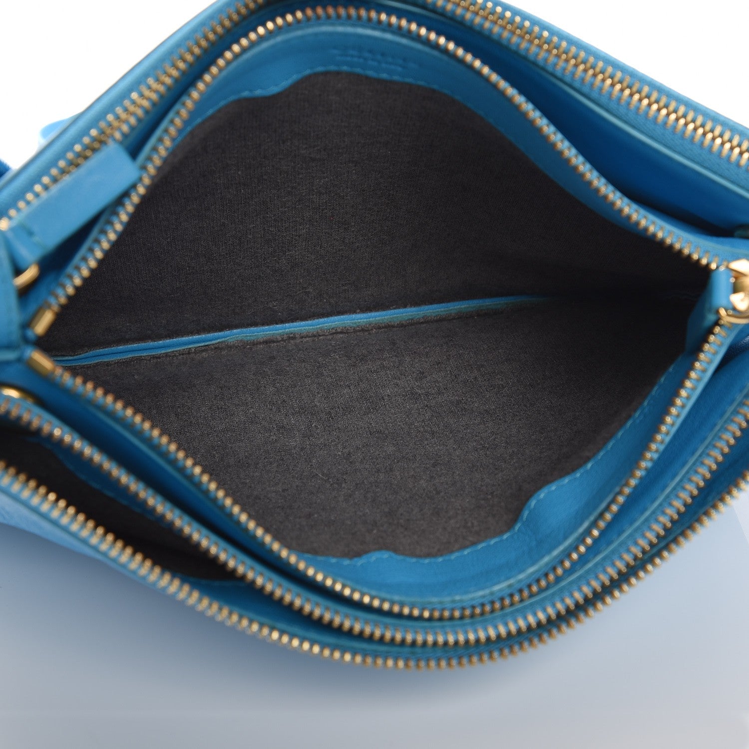 Celine Lambskin Large Trio Crossbody Bag Turquoise 5 of 9