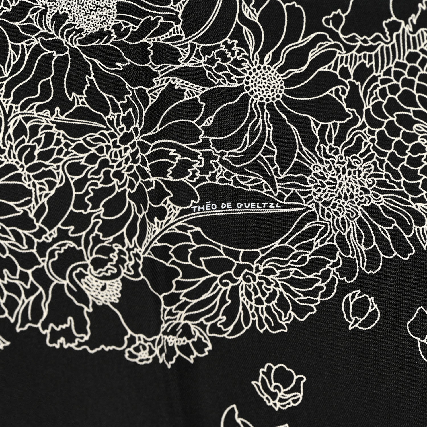 Hermes Silk Robe Legere Scarf 90 Black White 5 of 7