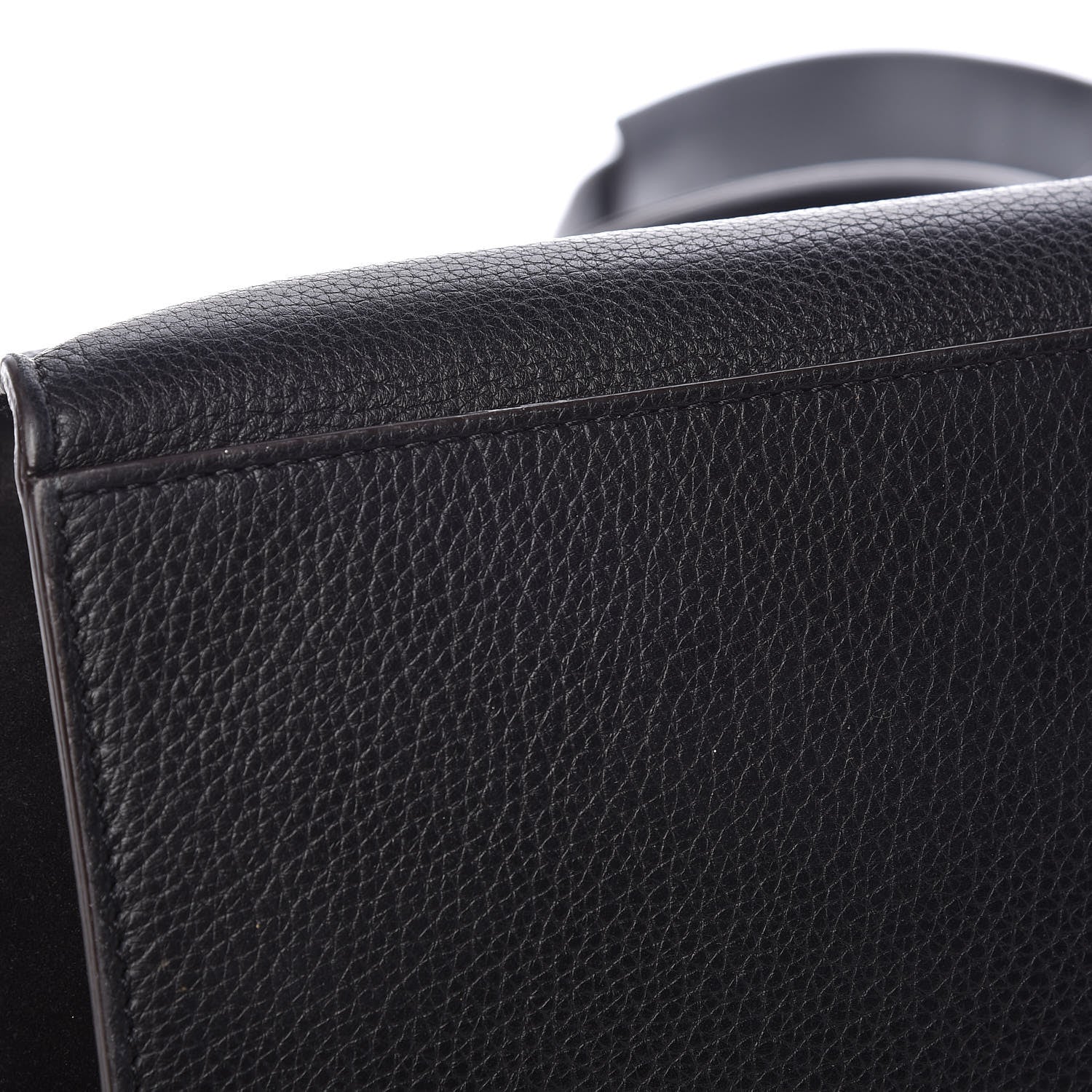 Celine Drummed Calfskin Suede Small Trapeze Black 11 of 13