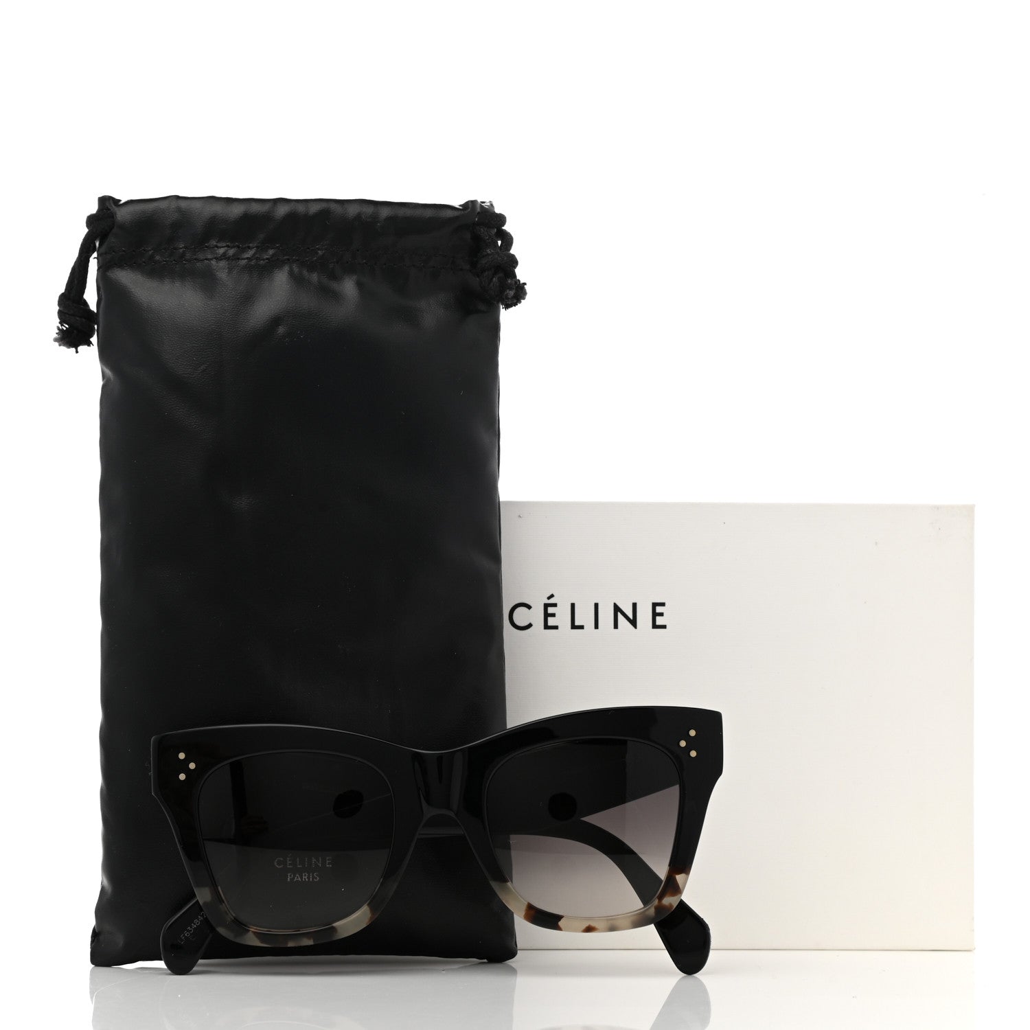 Celine Acetate Cat Eye Sunglasses CL40004I Havana Black 8 of 8