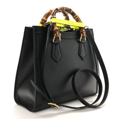 Gucci Calfskin Small Diana Tote Bag Black Yellow Fluo 3 of 9