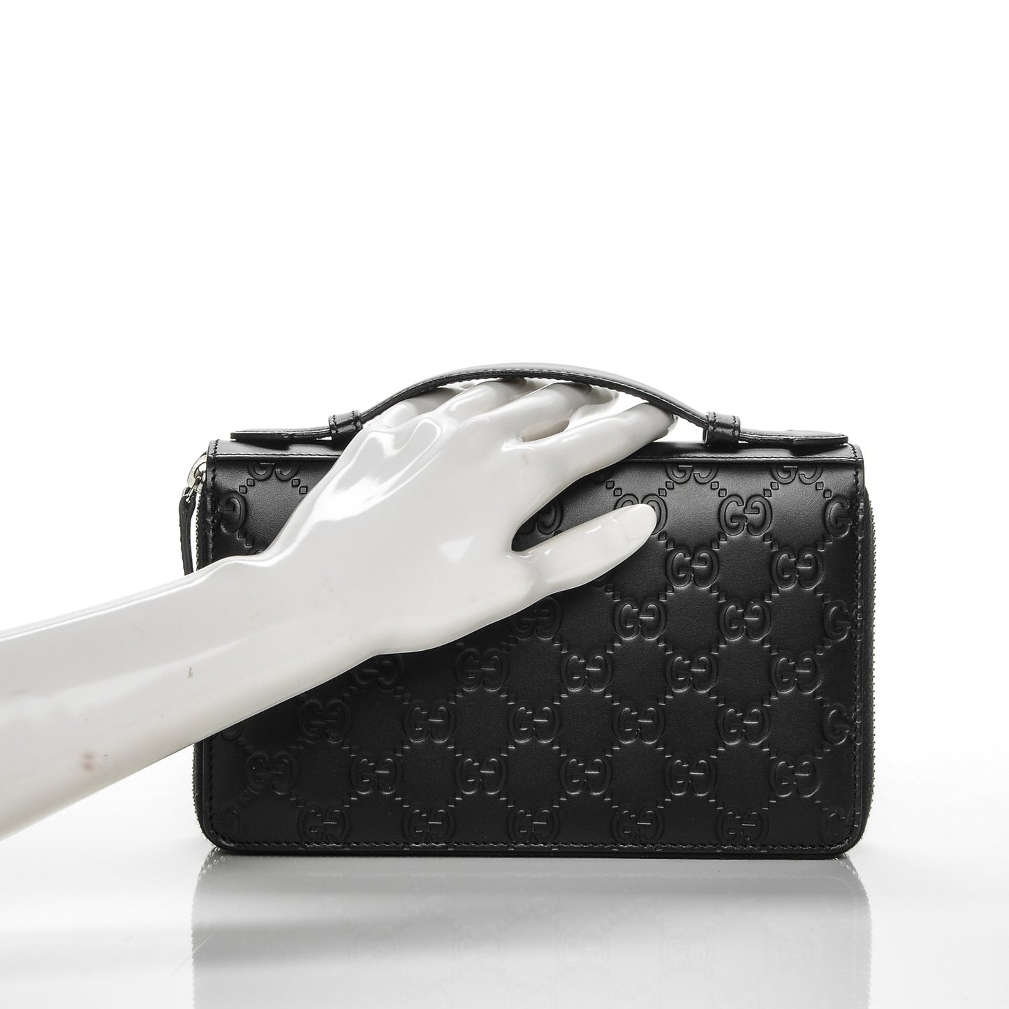 Guccissima Signature Travel Document Case Black