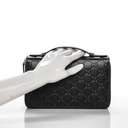 Gucci Guccissima Signature Travel Document Case Black 2 of 7