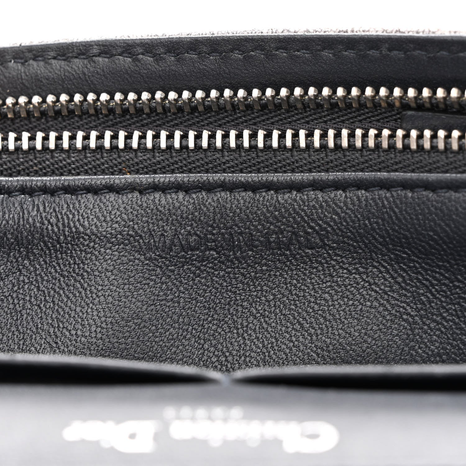 Christian Dior Metallic Brushed Calfskin Diorama Wallet on Chain Pouch Gunmetal 7 of 11