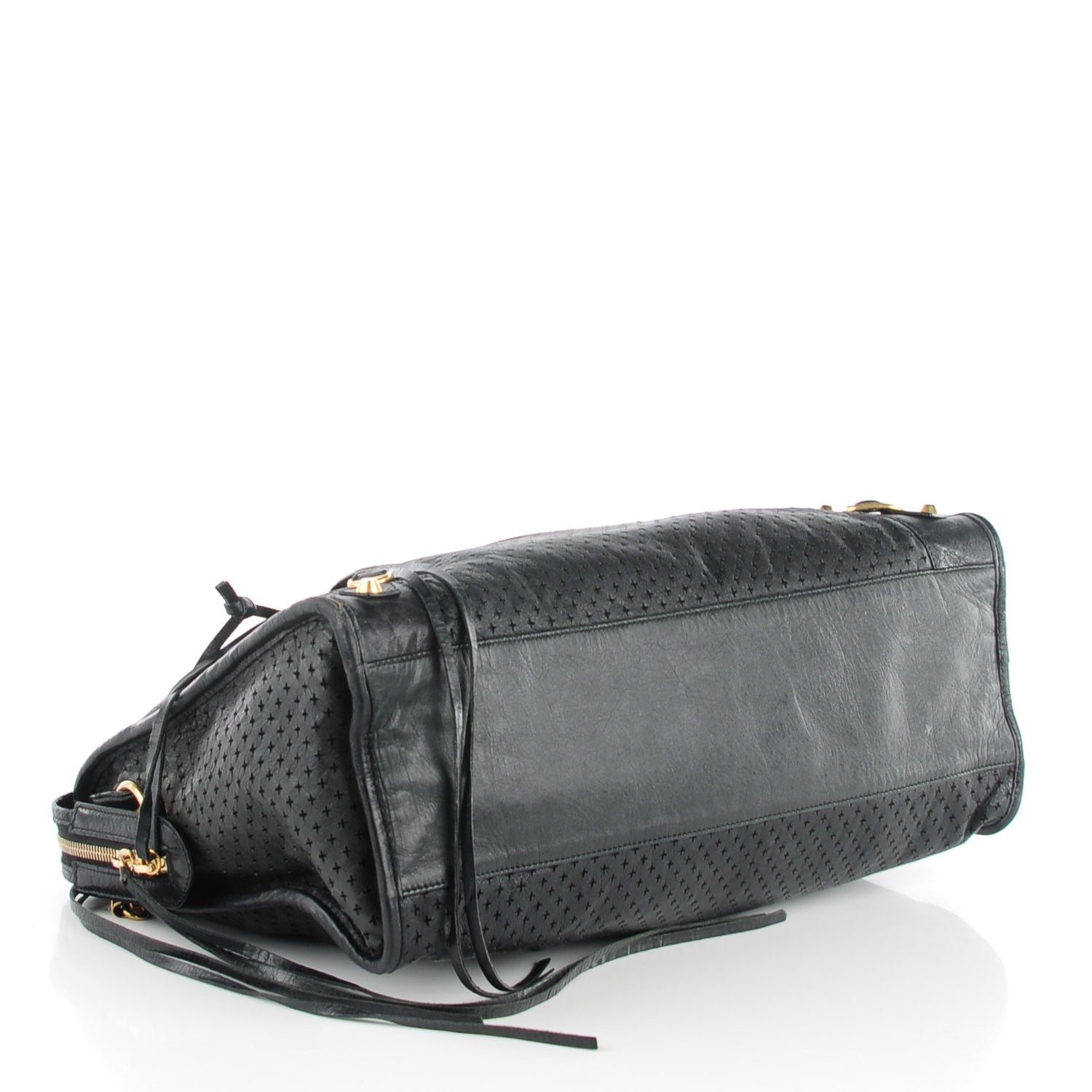 Balenciaga Agneau Laser Cut Cross Classic Gold Hardware City Black 9 of 14