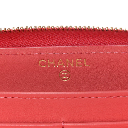 Chanel Caviar Quilted Large Gusset Zip Around Wallet Pink 6 of 10