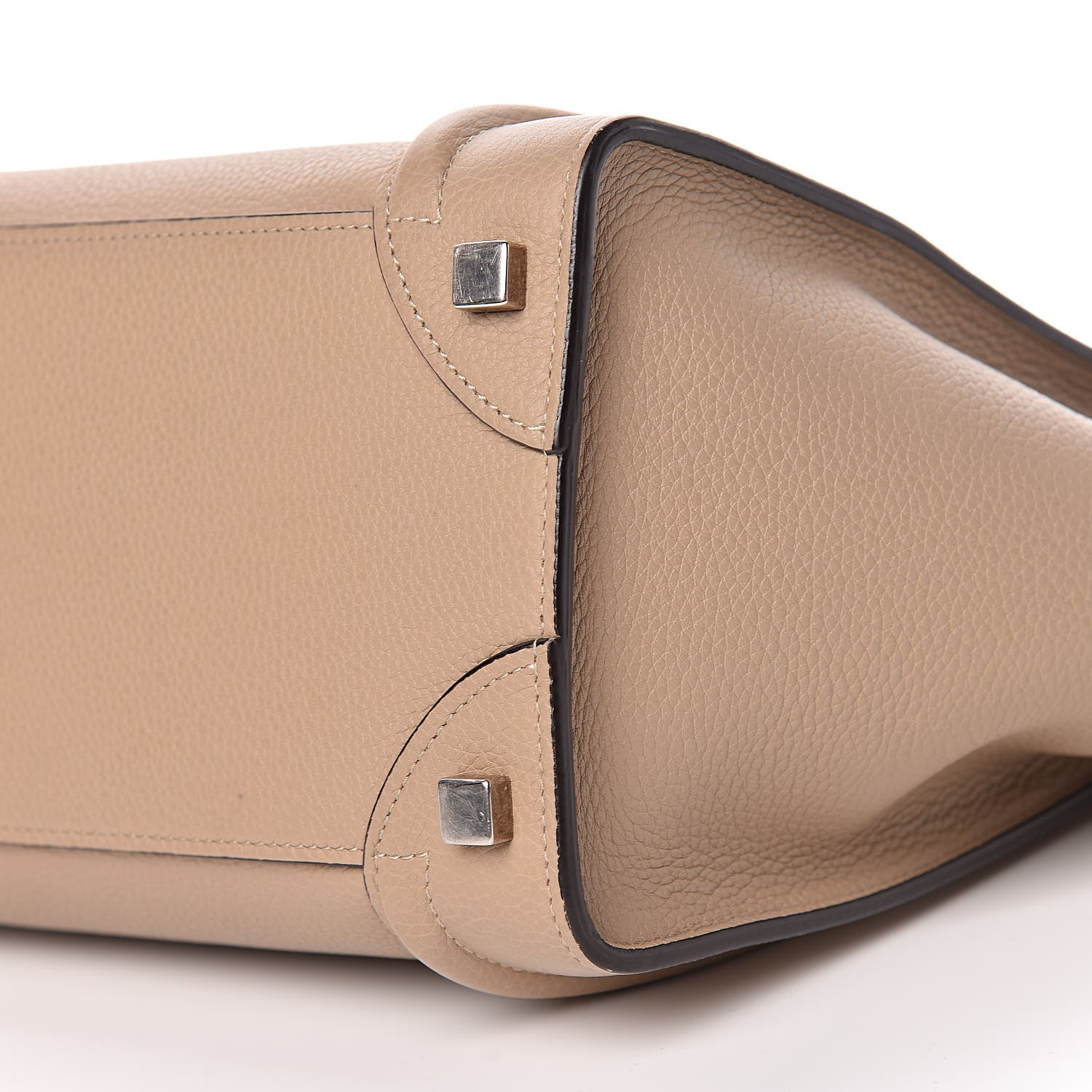 Celine Drummed Calfskin Micro Luggage Dune 9 of 10