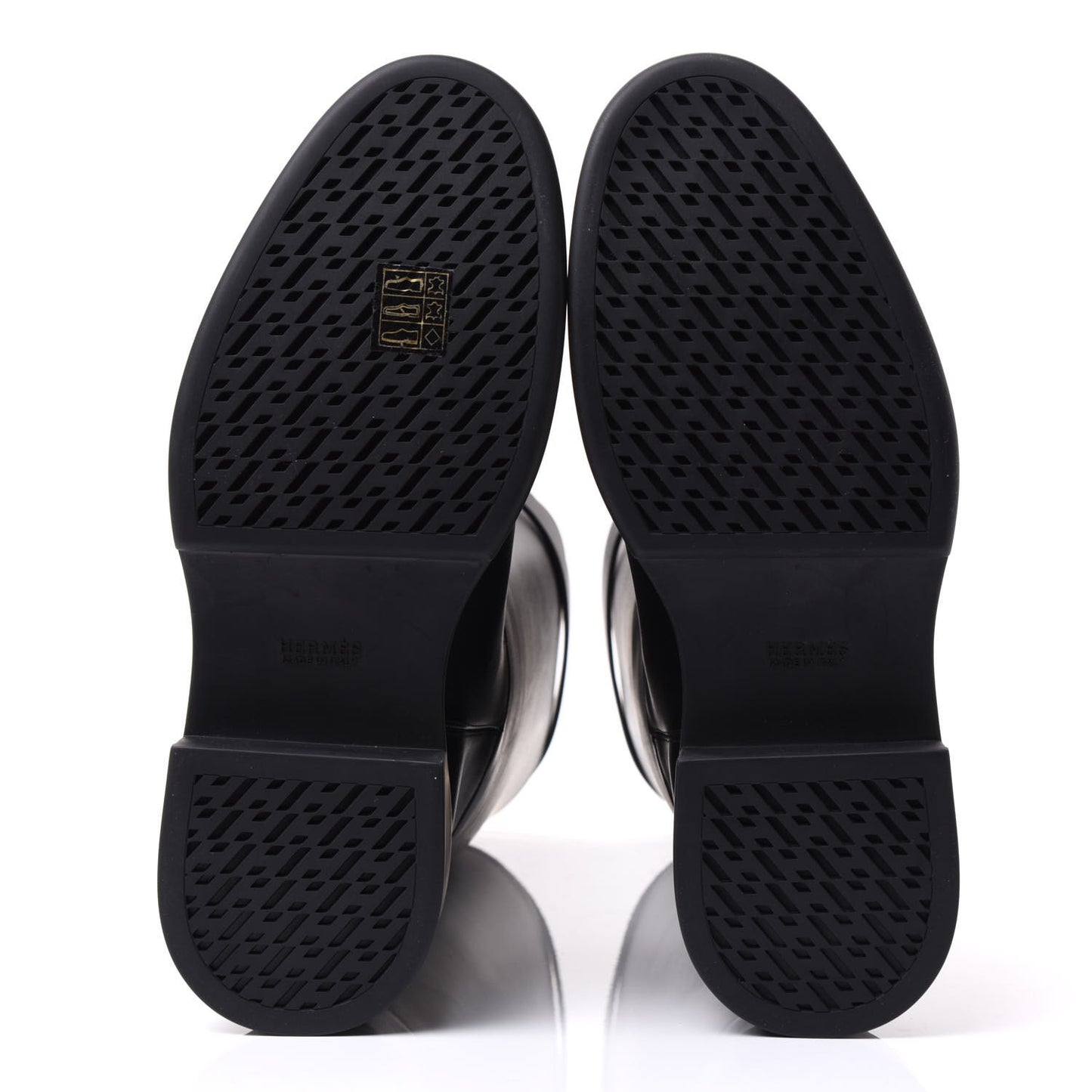 Calfskin Variation Monochromatic Boots 37 Black