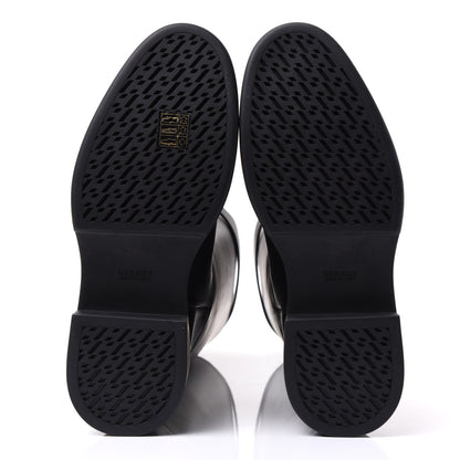 Hermes Calfskin Variation Monochromatic Boots 37 Black 5 of 9