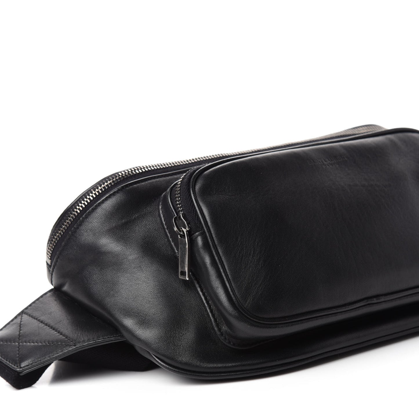 Lambskin Subway Belt Bag Black