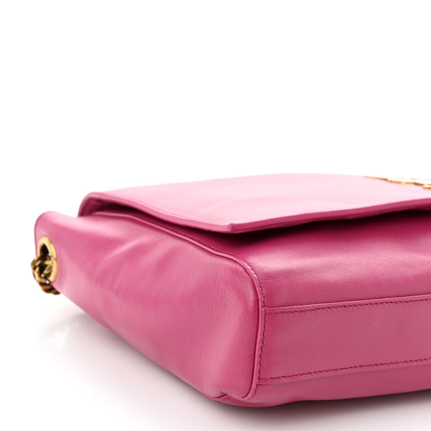 Smooth Calfskin Suede Medium Reversible Monogram Kate Satchel Rose Rubis