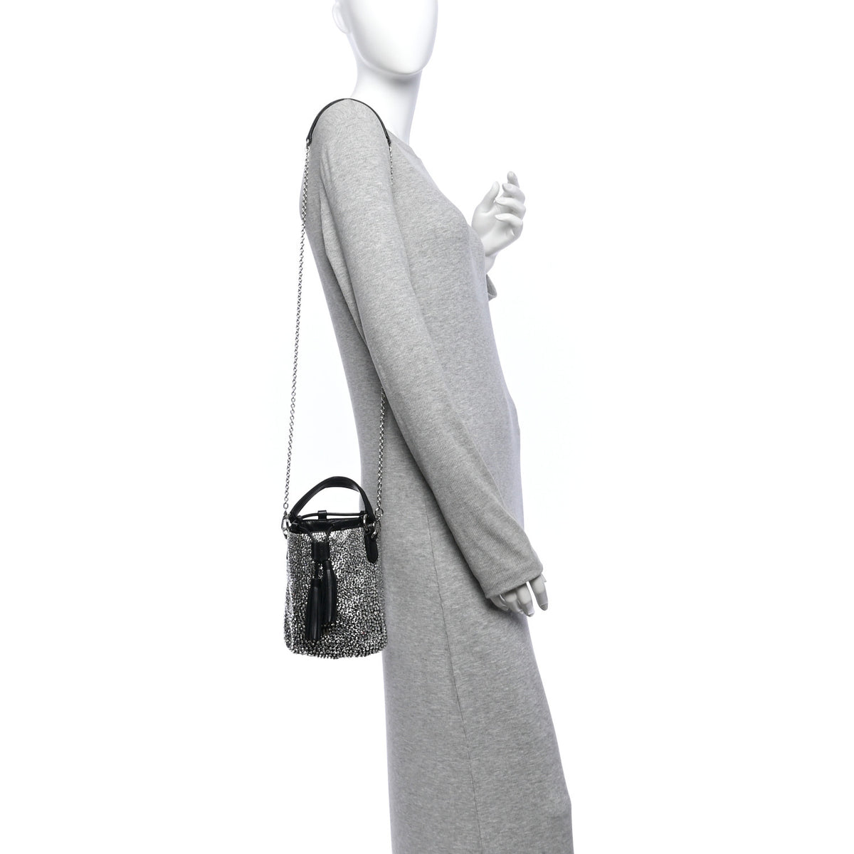 Miu Miu Raso Crystal Starlight Bucket Bag Black 2 of 10