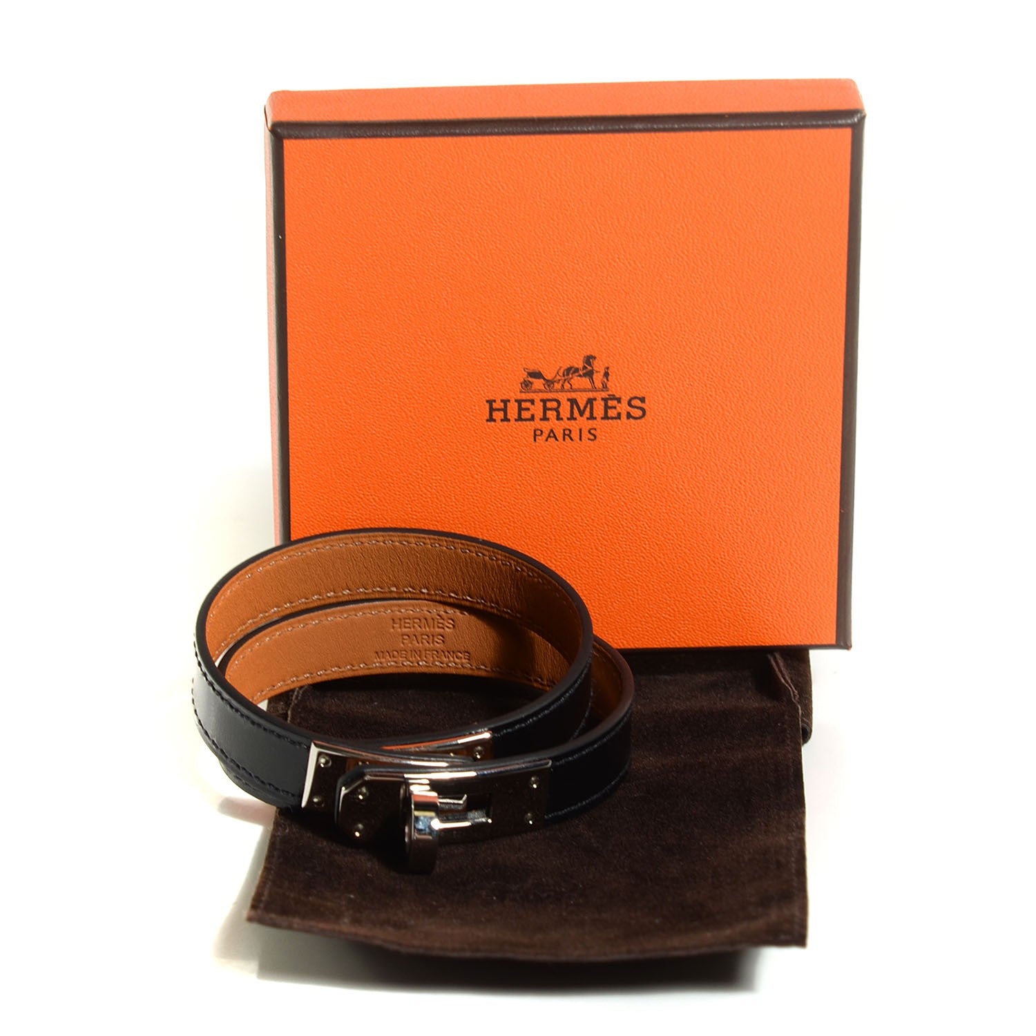Hermes Box Kelly Double Tour Bracelet Medium Black 4 of 8