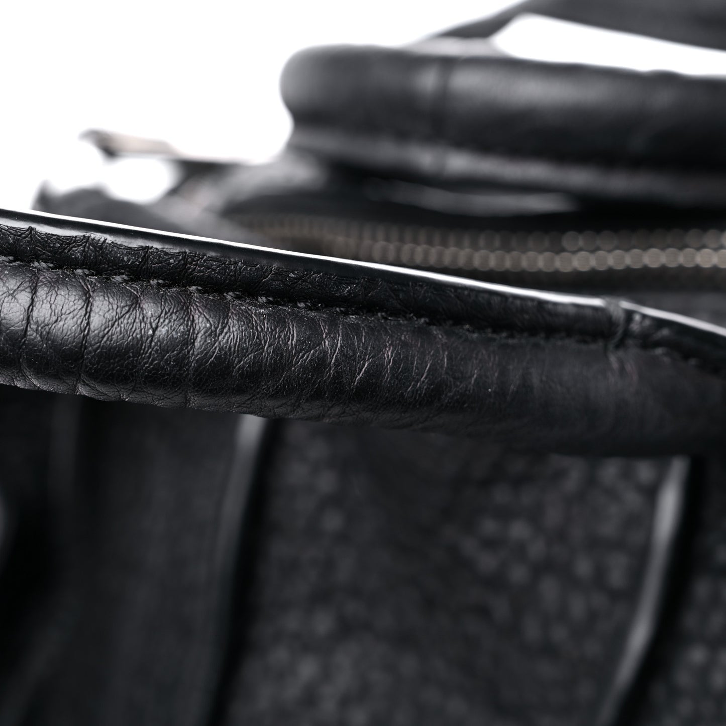 Pebbled Lambskin Inside Out Rockie Black Clear Resin Hardware