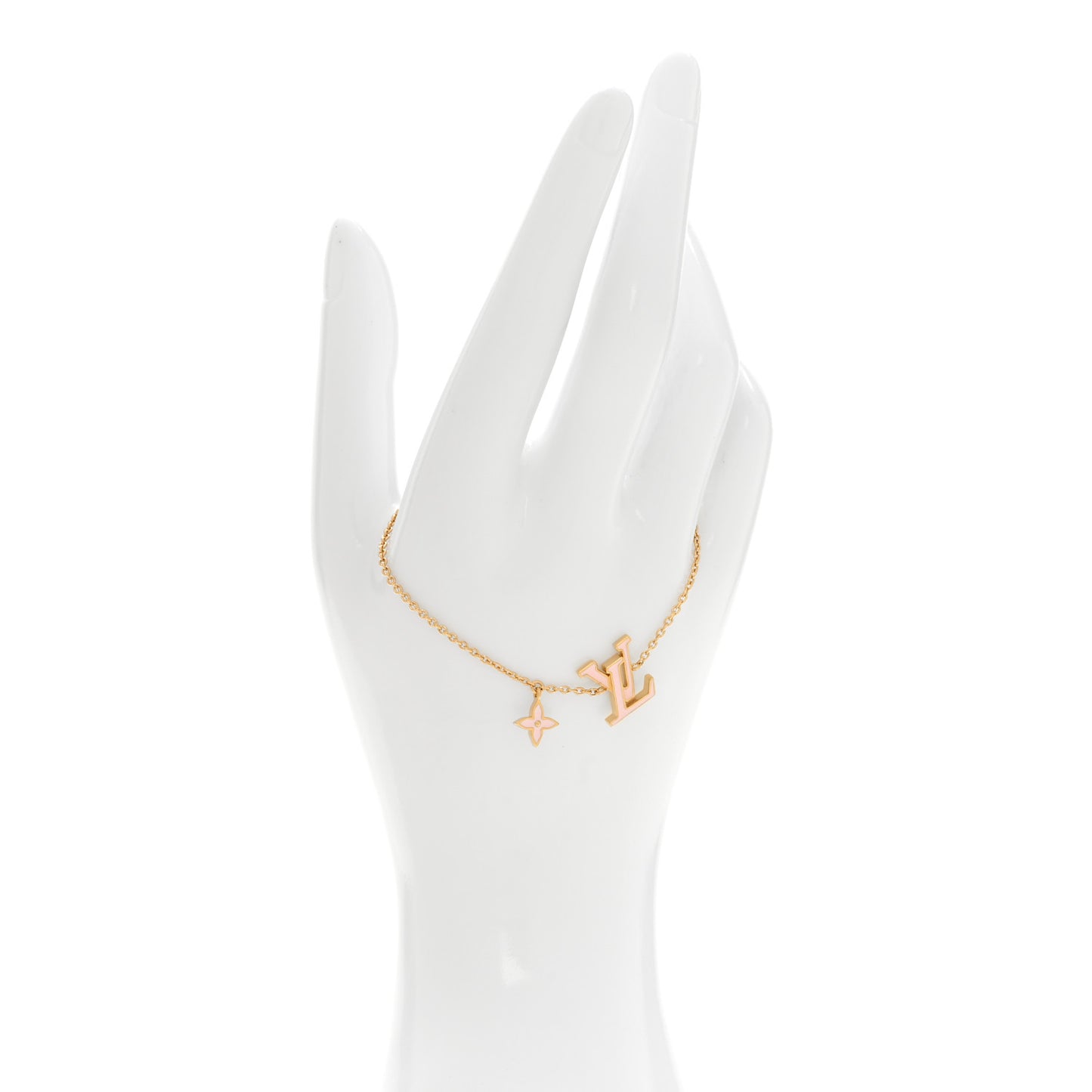Metal Enamel LV Iconic Bracelet Gold Light Pink
