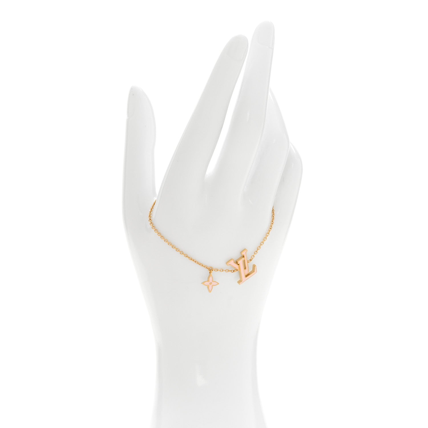 Louis Vuitton Metal Enamel LV Iconic Bracelet Gold Light Pink 2 of 6