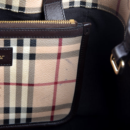 Burberry Haymarket Check Small Canterbury Tote Chocolate 10 of 14