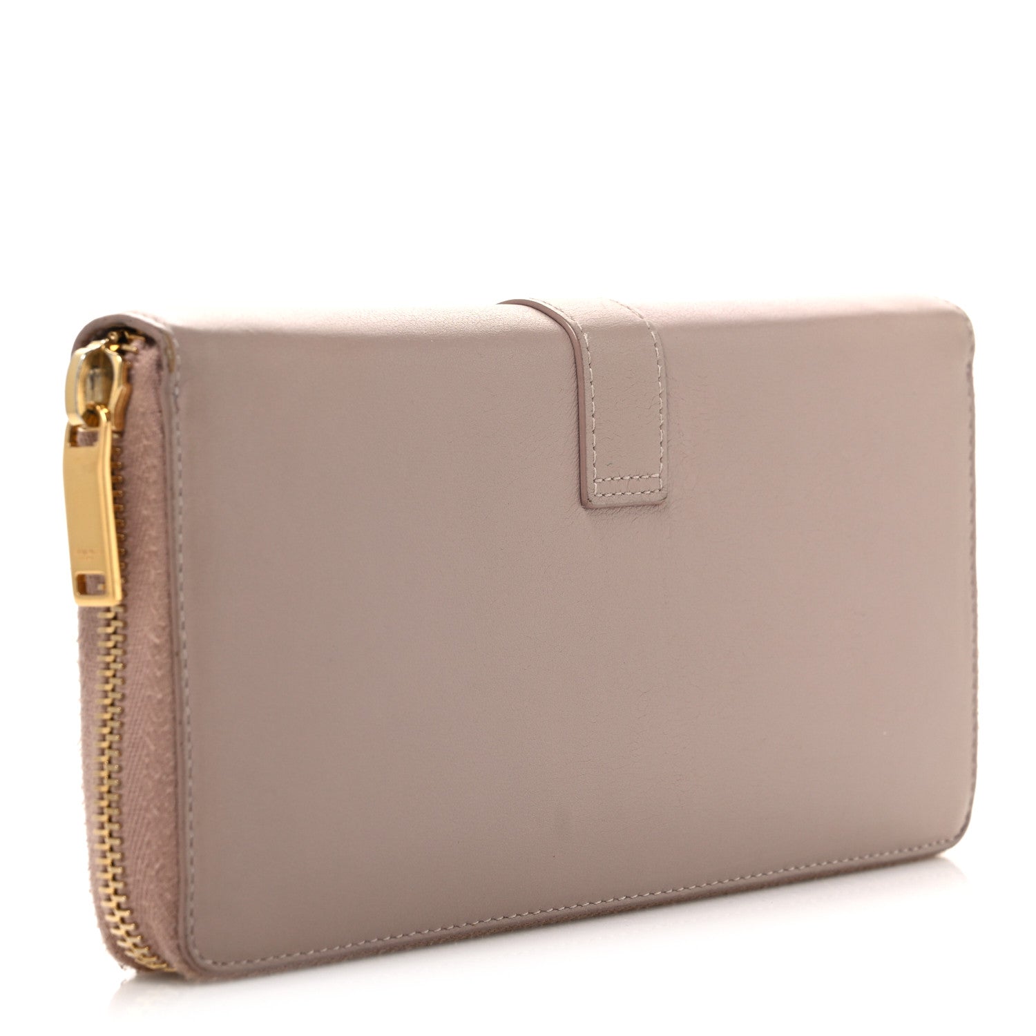 Saint Laurent Calfskin Monogram Zip Around Wallet Pale Pink 3 of 6