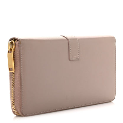 Saint Laurent Calfskin Monogram Zip Around Wallet Pale Pink 3 of 6