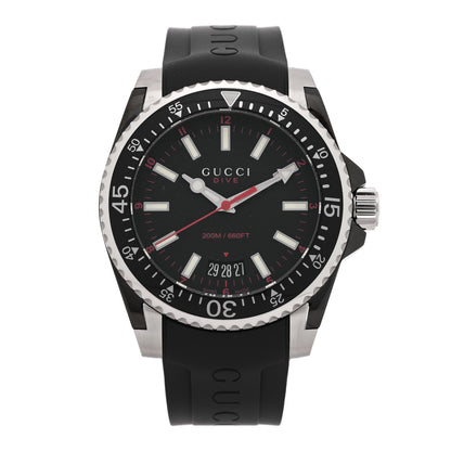 Gucci Stainless Steel Rubber 40mm Dive Quartz Watch Black 1 of 5