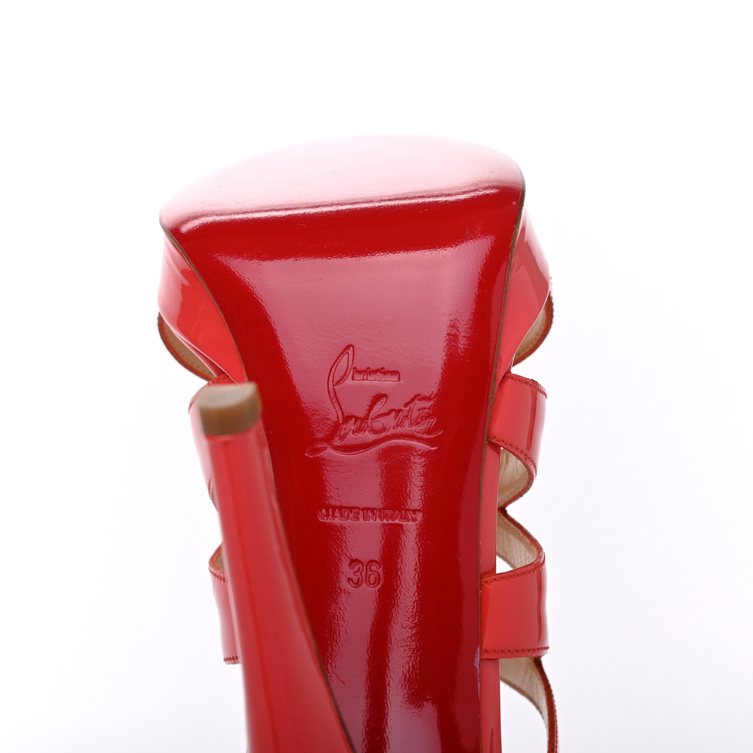 Christian Louboutin Patent Fernando 120 Sandals 36 Corail 6 of 12