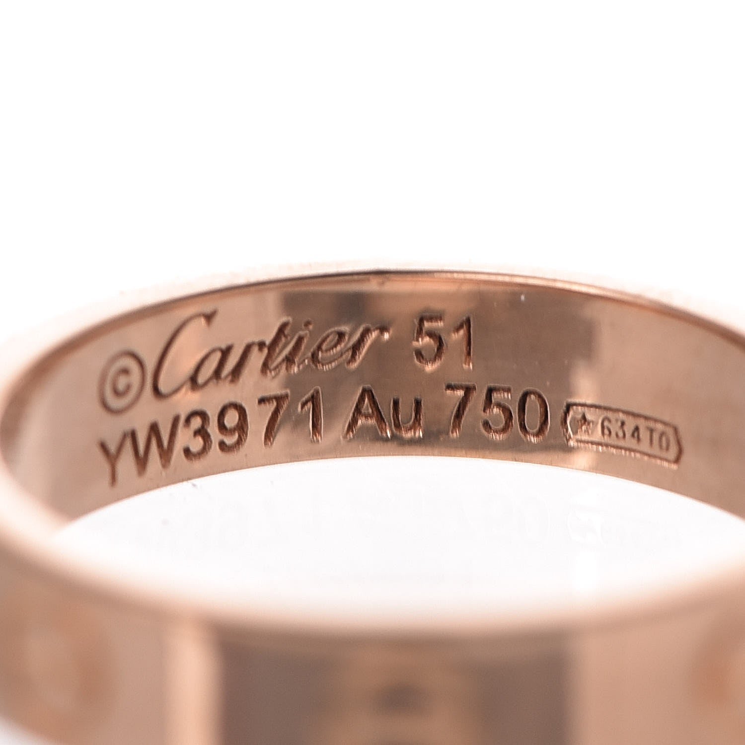 Cartier 18K Pink Gold Diamond LOVE Wedding Band Ring 51 5.75 4 of 4