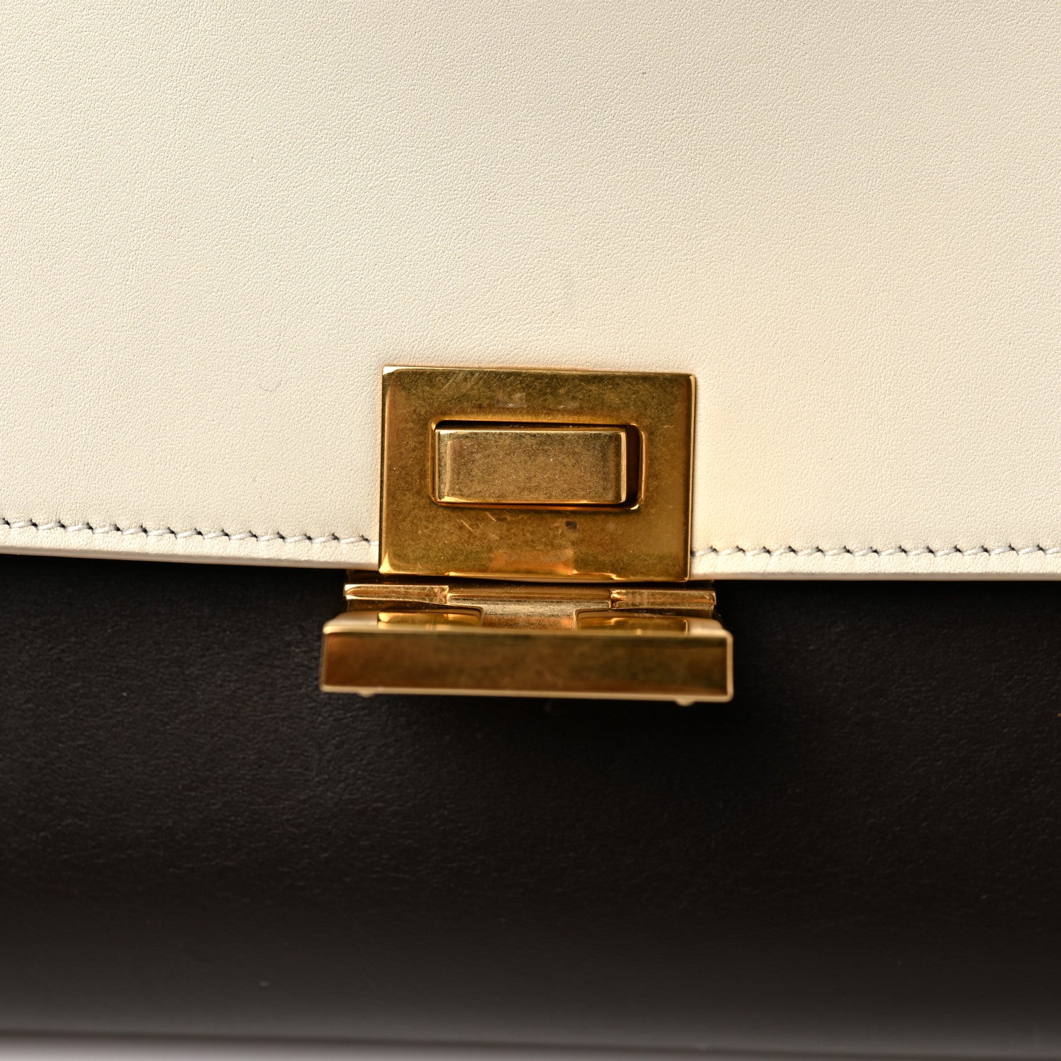 Celine Smooth Calfskin Nubuck Small Tri-Color Trapeze White 9 of 9