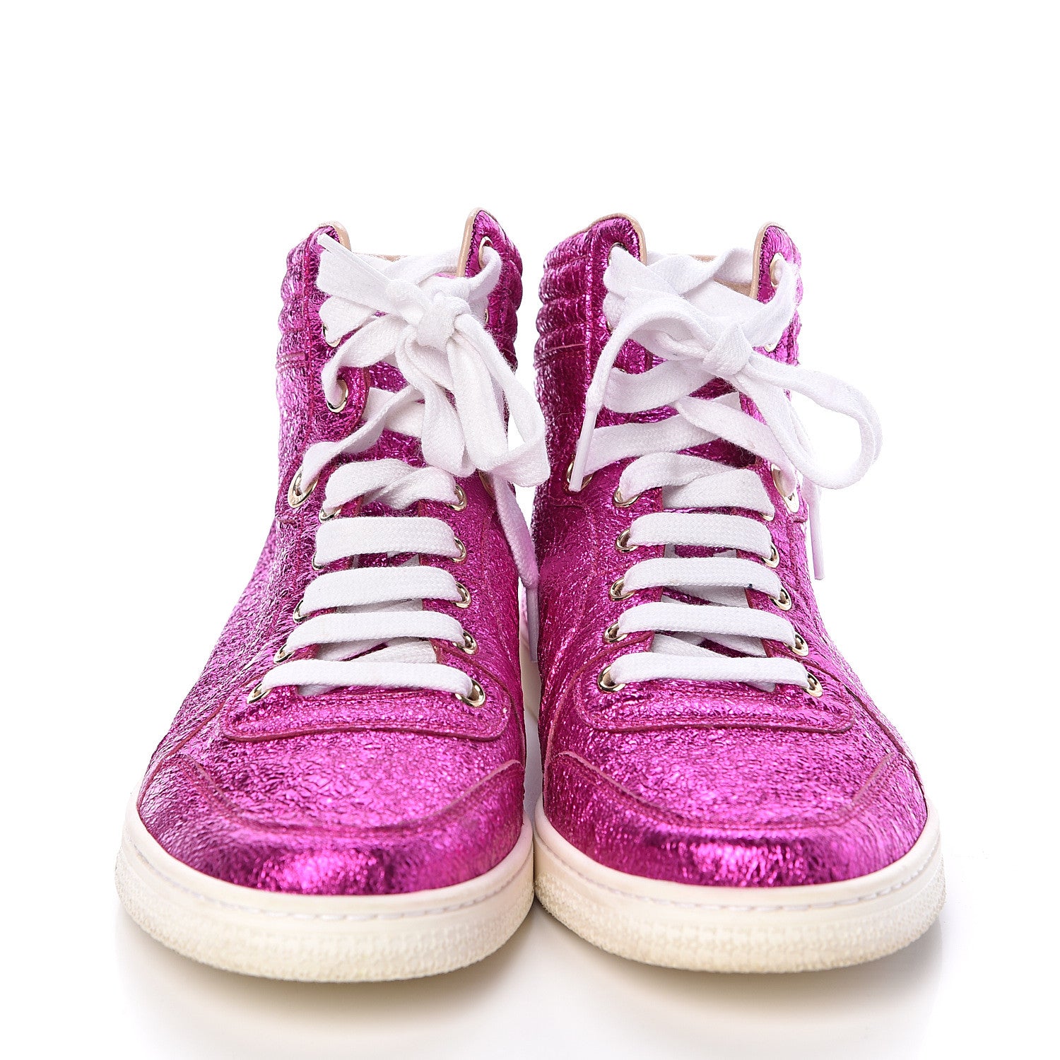 Gucci Galassia Womens High Top Sneakers 38.5 Fuxia 2 of 10