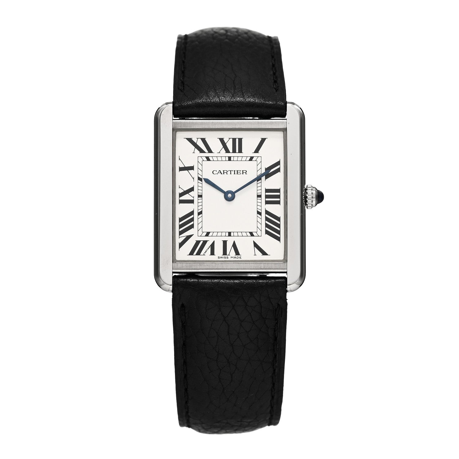 Cartier Stainless Steel Calfskin 27mm Tank Solo Quartz Watch 1 of 5