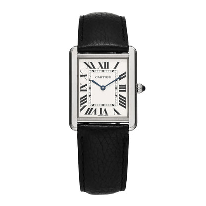 Cartier Stainless Steel Calfskin 27mm Tank Solo Quartz Watch 1 of 5