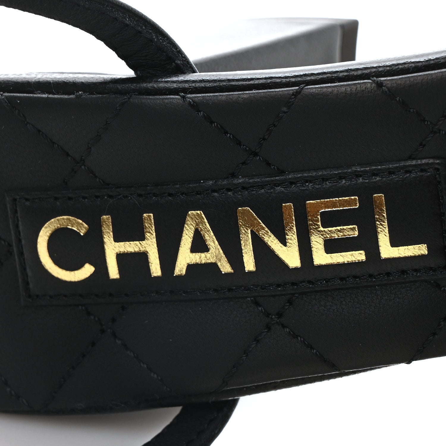 Chanel Lambskin Interlocking CC Sandals 36.5 Black 8 of 8