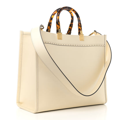 Fendi Vitello King Plexiglass Medium Fendi Sunshine Shopper Tote White Ice 3 of 10