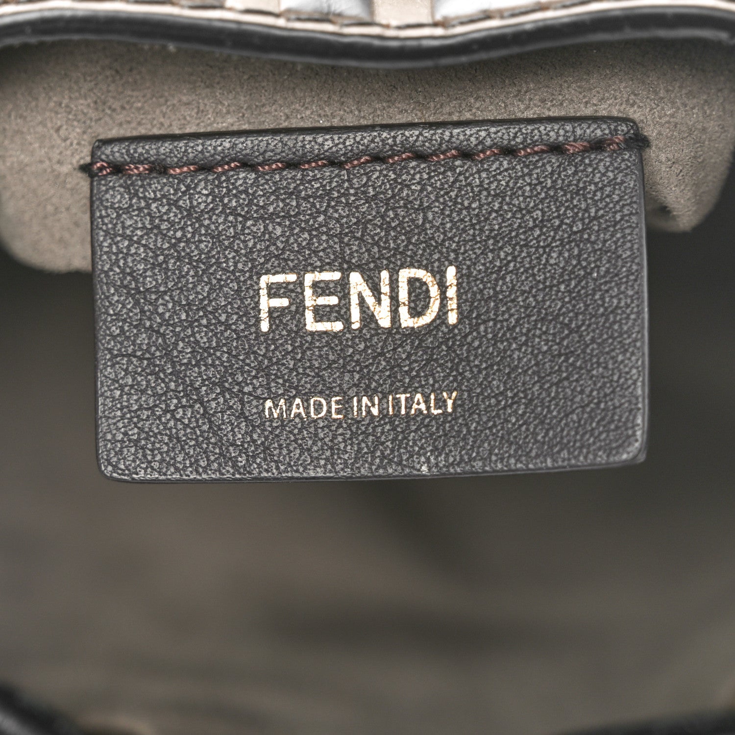 Fendi Vitello Liberty F is Fendi Bi-Color FF 1974 Embossed Mini Mon Tresor Bucket Bag Maya Black 9 of 11
