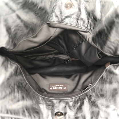 Chanel Metallic Perforated Lambskin Hollywood Hobo Silver 4 of 11